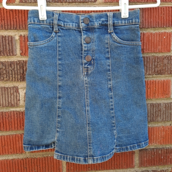Pocketed Denim Pleated A-line Skirt - Picture 1 of 5